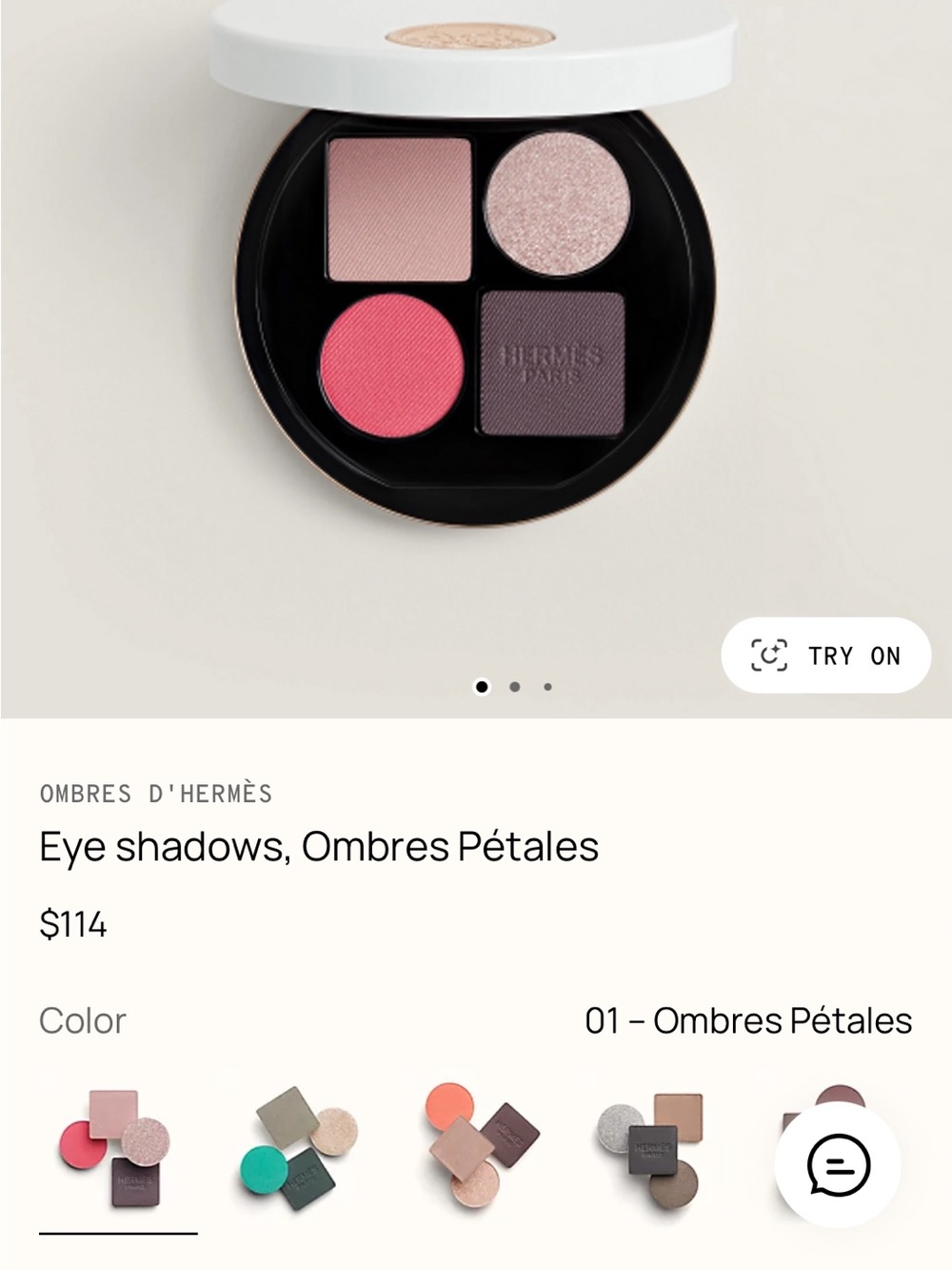 Hermès Ombres d'Hermès Eyeshadow Quad — Pink, Rose, Mauve, Shimmer